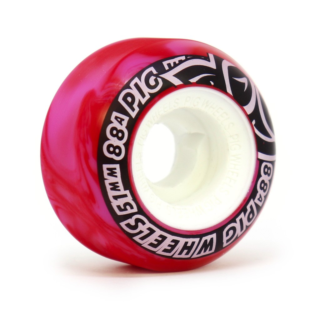 Roda Pig Wheels Street Cruisers 51mm - 88A - Vermelho / Rosa