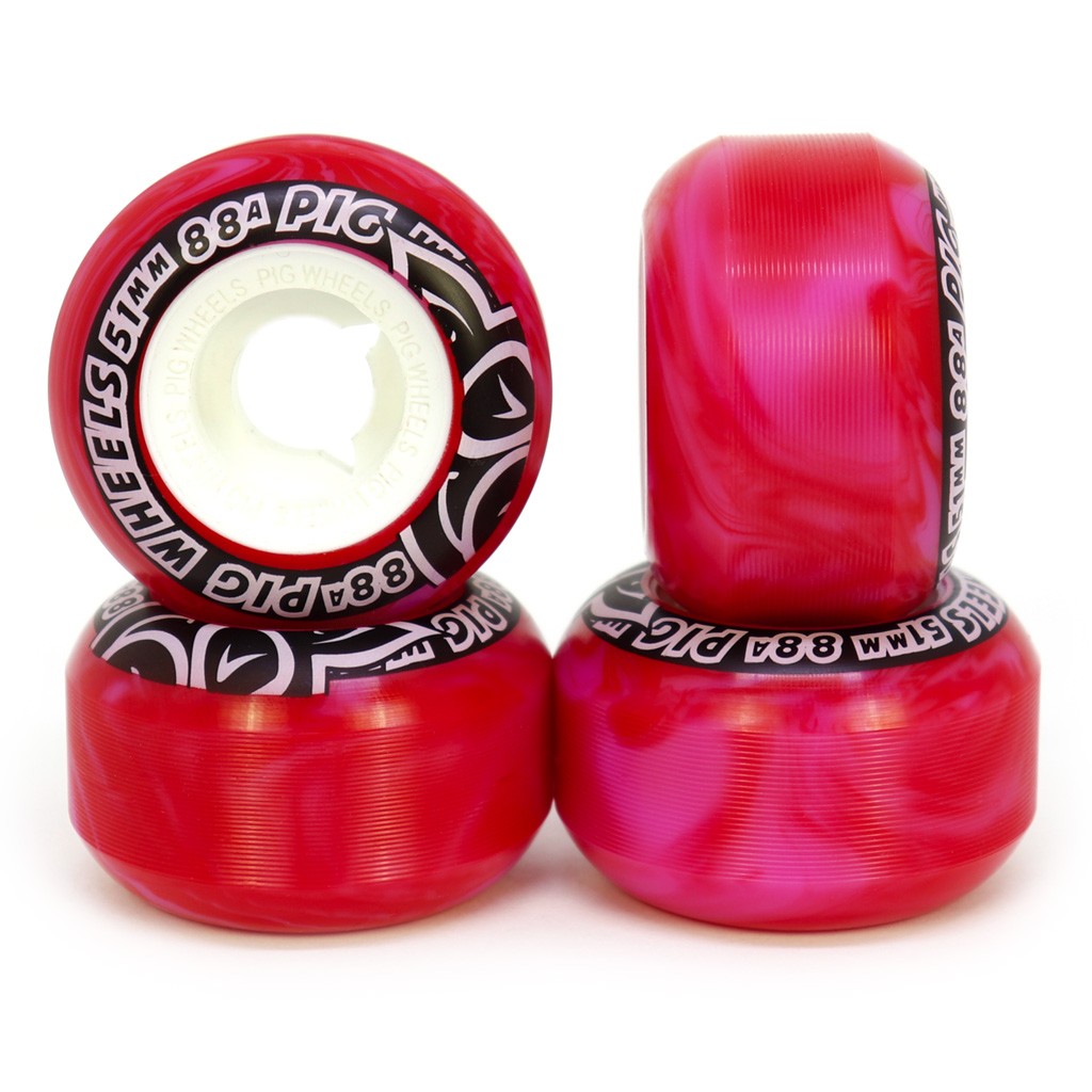 Roda Pig Wheels Street Cruisers 51mm - 88A - Vermelho / Rosa