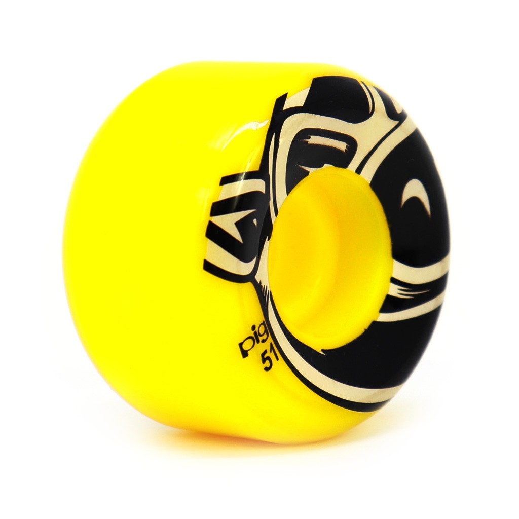 Roda Pig Wheels Head Conical 51mm - 101A - Amarelo