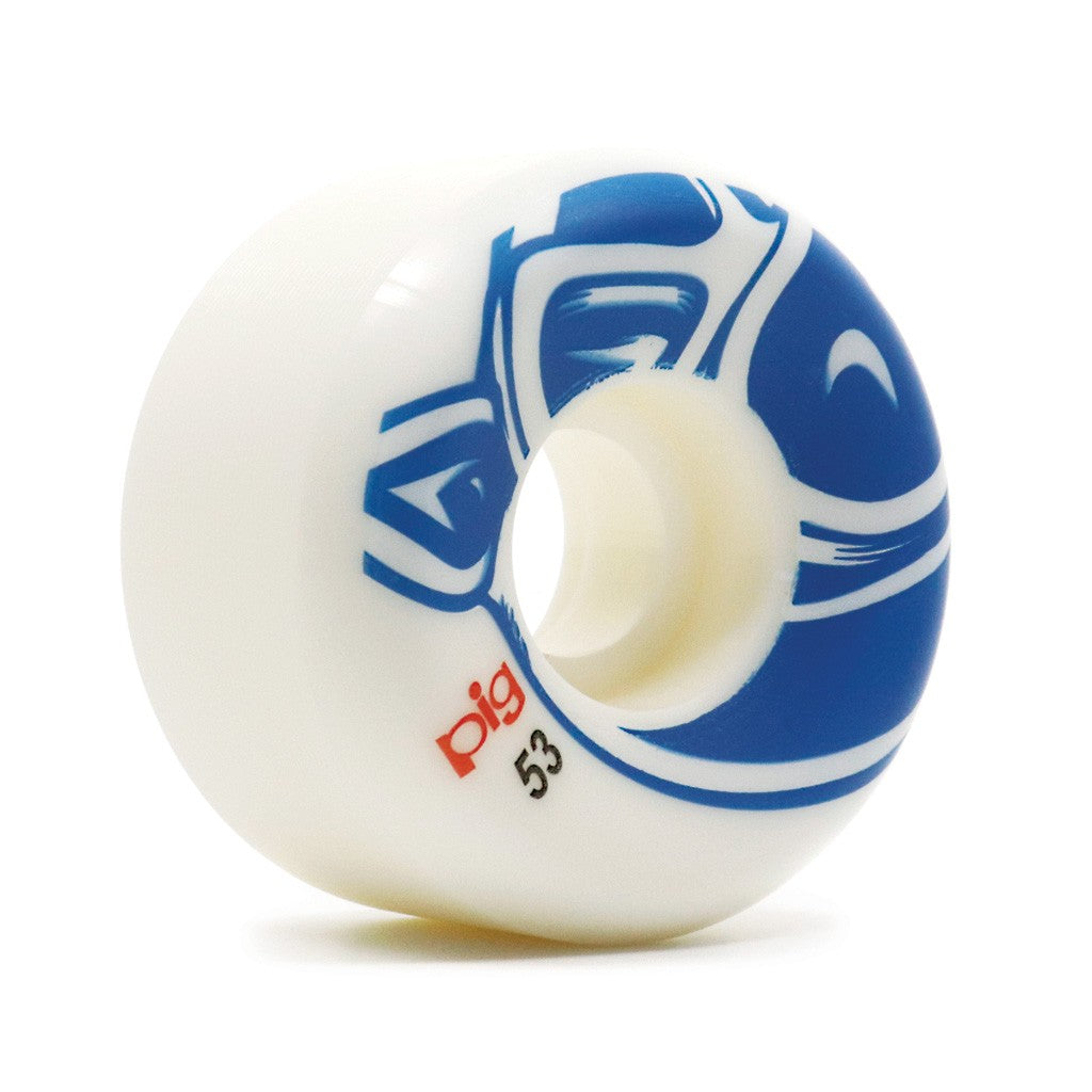 Roda Pig Wheels Head Conical 53mm - 101A - Branco / Azul
