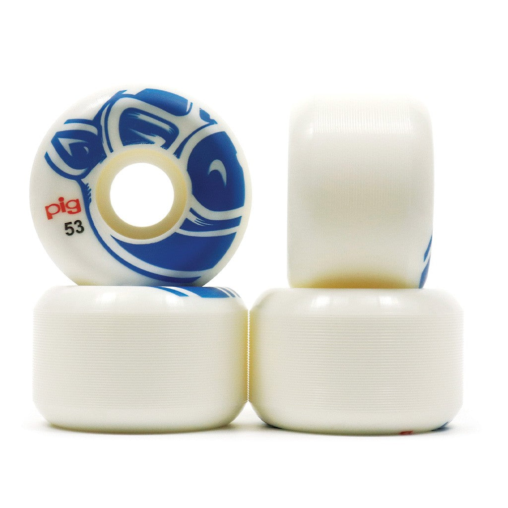 Roda Pig Wheels Head Conical 53mm - 101A - Branco / Azul