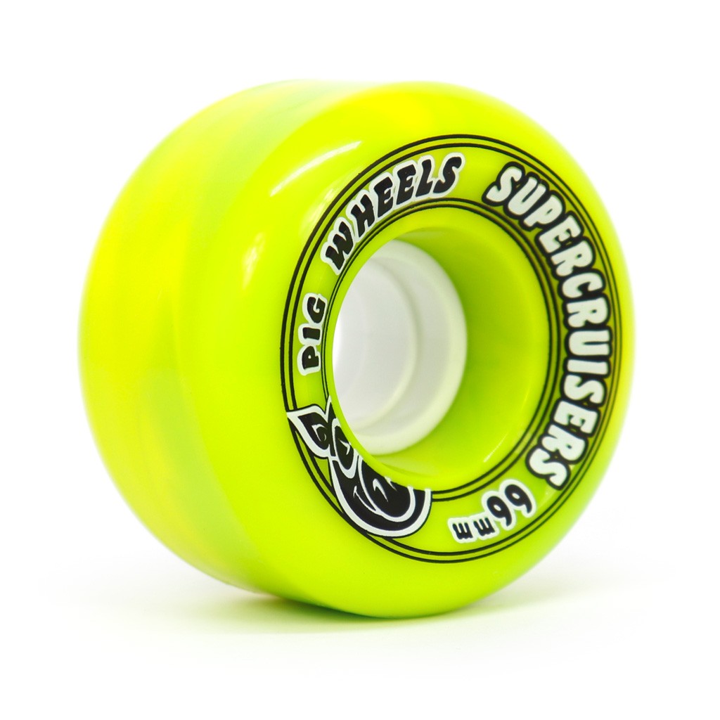 Roda Pig Wheels Supercruisers 66mm - 85a - Verde / Amarelo