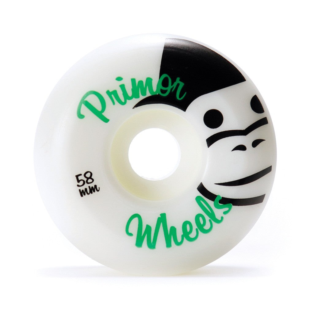 Roda Primor Skateboards Classic Monkey 58MM - 60D - Branco / Preto / Verde