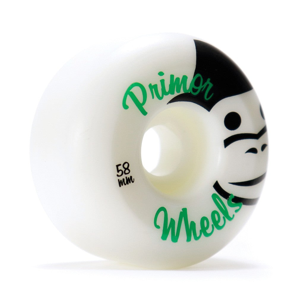Roda Primor Skateboards Classic Monkey 58MM - 60D - Branco / Preto / Verde