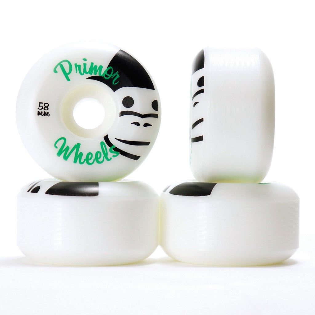 Roda Primor Skateboards Classic Monkey 58MM - 60D - Branco / Preto / Verde
