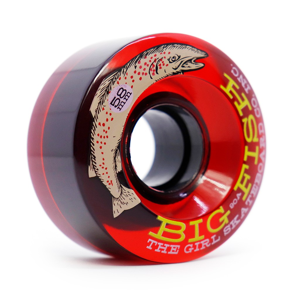Roda Girl Skateboards Big Fish Cruiser 58mm - 90A - Vermelho translúcido