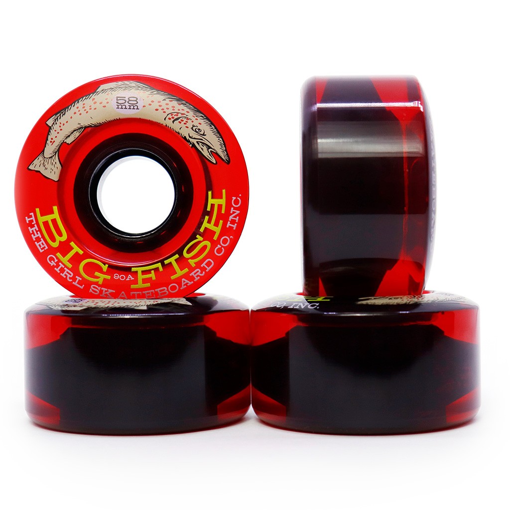 Roda Girl Skateboards Big Fish Cruiser 58mm - 90A - Vermelho translúcido