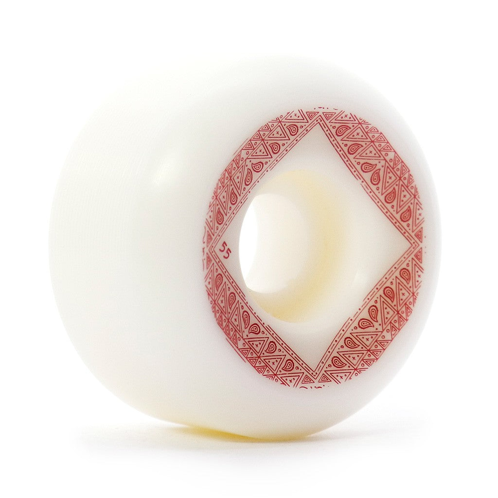 Roda Chocolate Skateboards Bandana Conical 55mm 99A - Branco / Vermelho