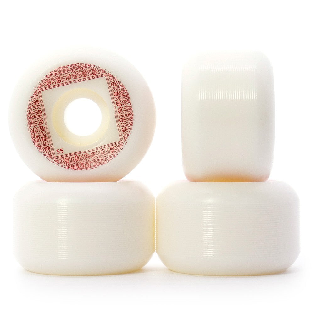 Roda Chocolate Skateboards Bandana Conical 55mm 99A - Branco / Vermelho