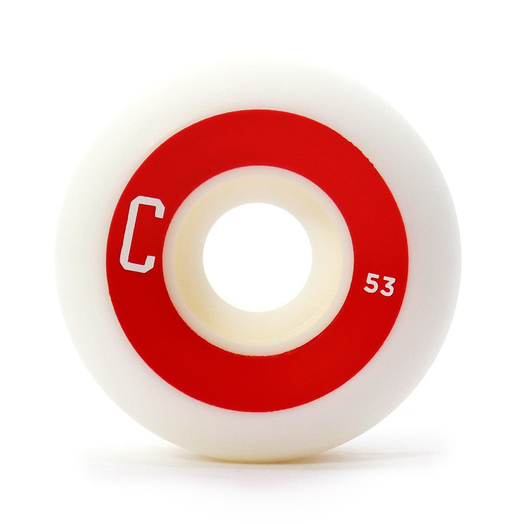 Roda Chocolate Skateboards C Sport 53mm 99A - Branco / Vermelho