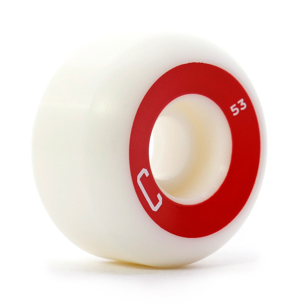 Roda Chocolate Skateboards C Sport 53mm 99A - Branco / Vermelho