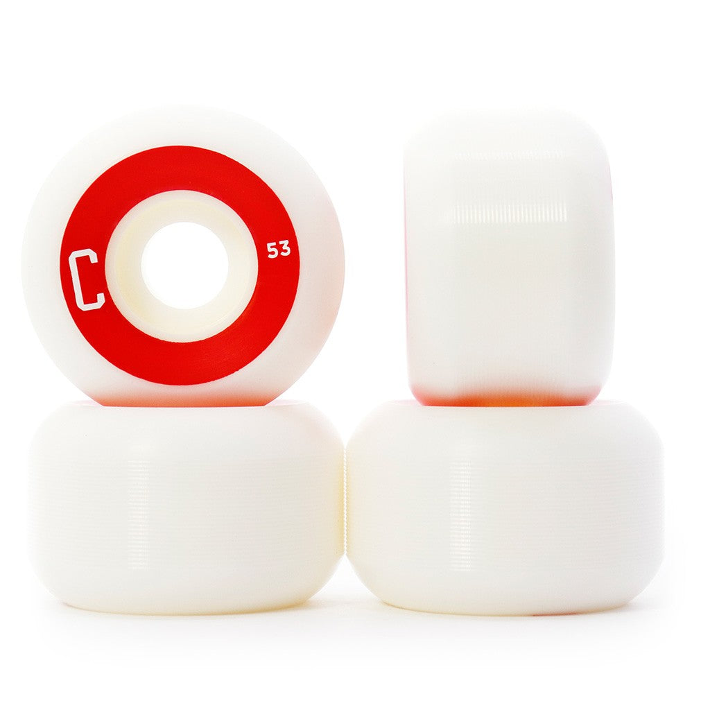Roda Chocolate Skateboards C Sport 53mm 99A - Branco / Vermelho