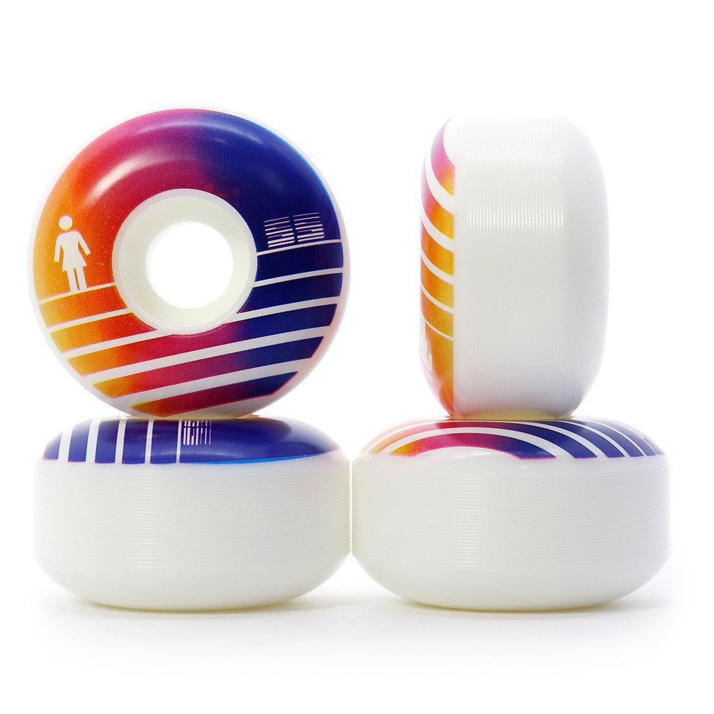Roda Girl Skateboards Future OG Staple 55mm 99A - Branco / Laranja / Roxo
