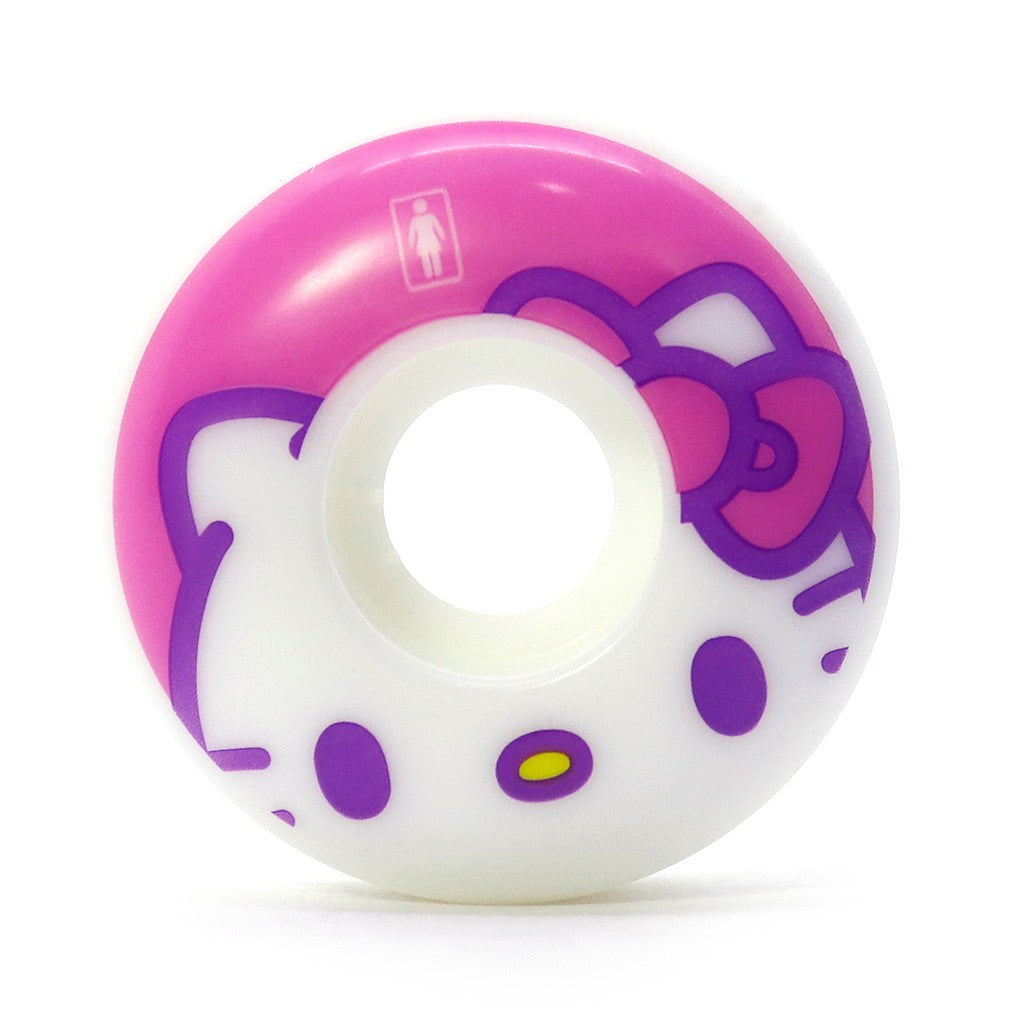 Roda Girl Skateboards Girl x Sanrio Hello Kitty 53mm 99A - Branco / Rosa