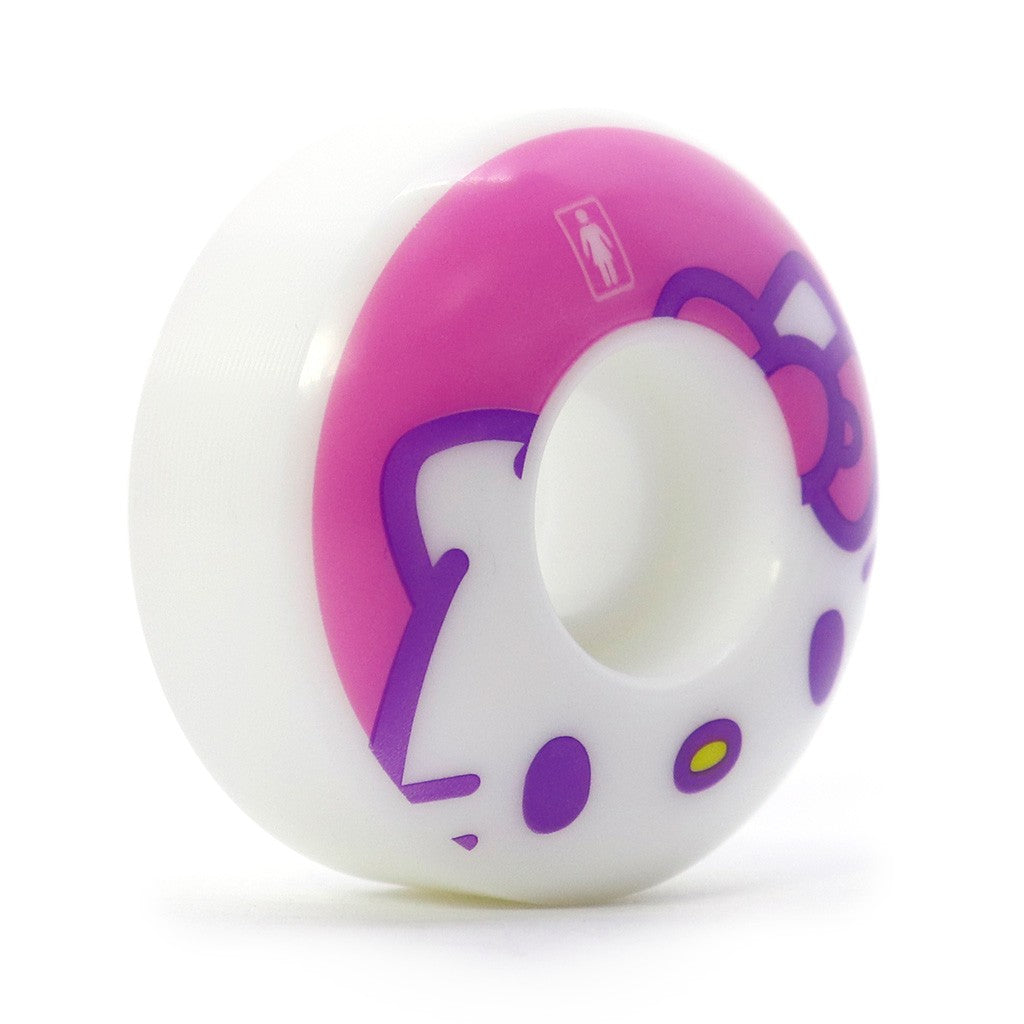 Roda Girl Skateboards Girl x Sanrio Hello Kitty 53mm 99A - Branco / Rosa