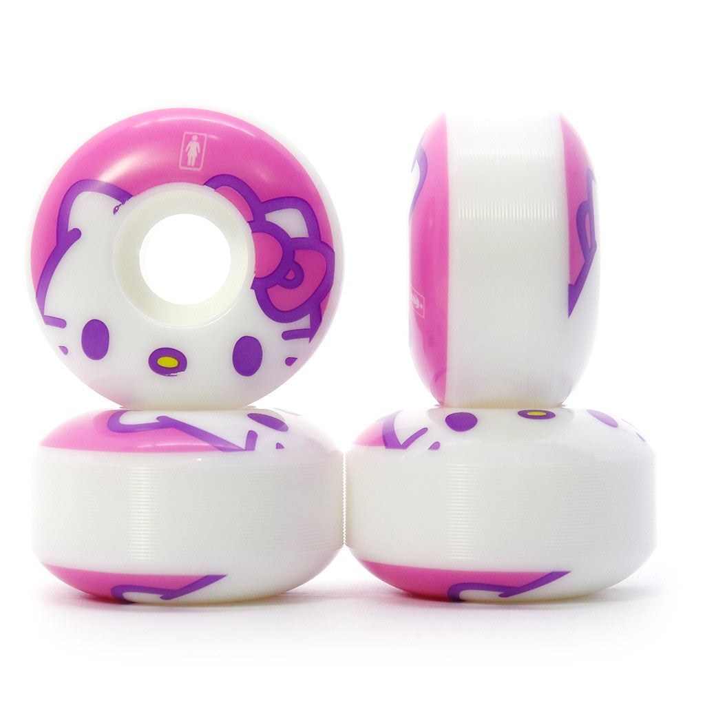 Roda Girl Skateboards Girl x Sanrio Hello Kitty 53mm 99A - Branco / Rosa