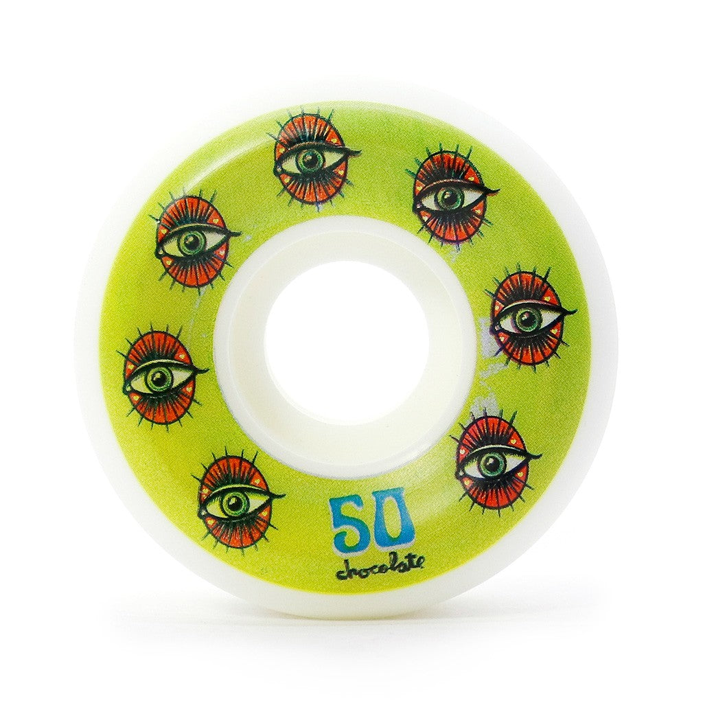 Roda Chocolate Skateboards Hecox Essential 50mm 99A - Branco / Verde