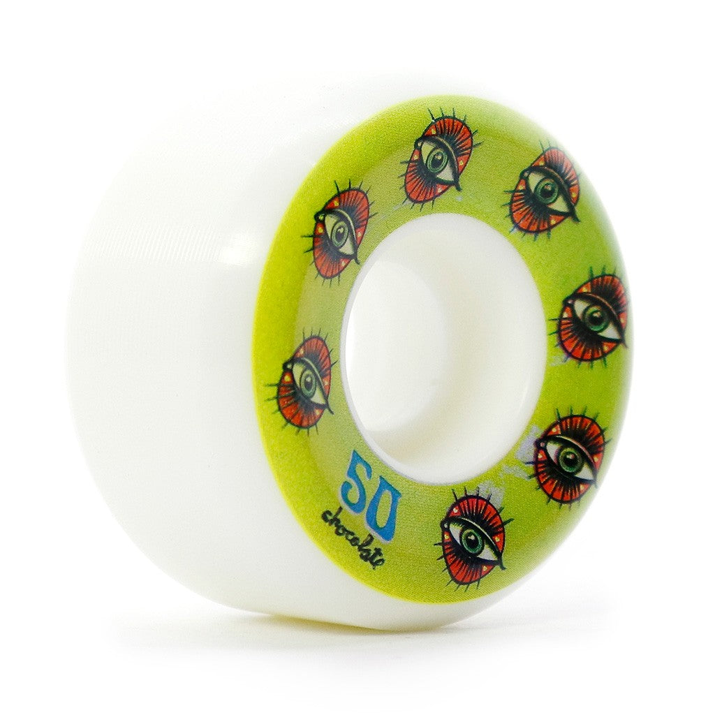 Roda Chocolate Skateboards Hecox Essential 50mm 99A - Branco / Verde