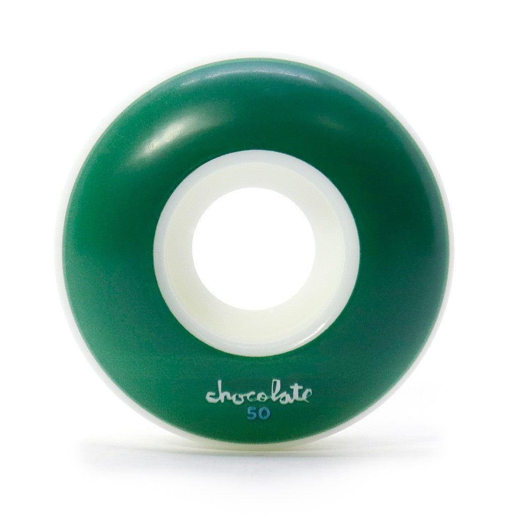 Roda Chocolate Skateboards OG Chunk Staple 50mm 99A - Branco / Verde