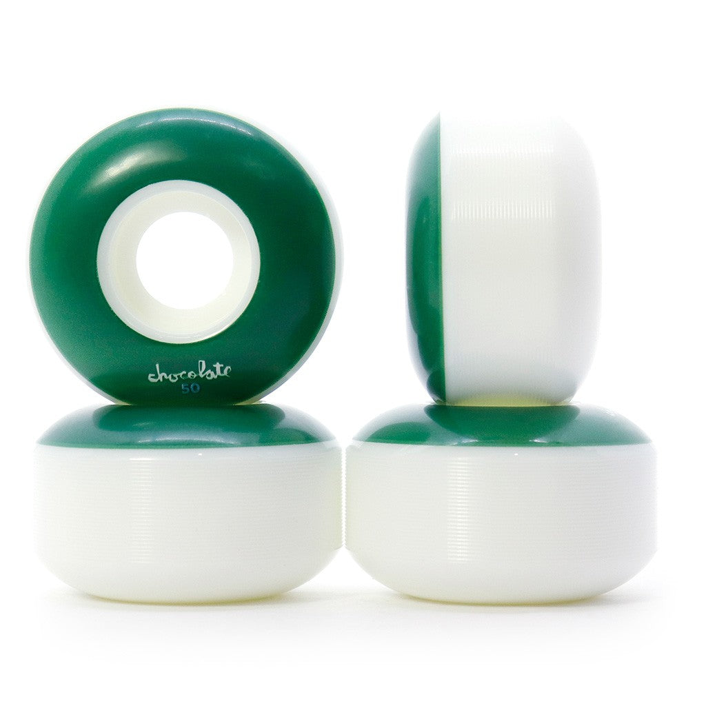 Roda Chocolate Skateboards OG Chunk Staple 50mm 99A - Branco / Verde