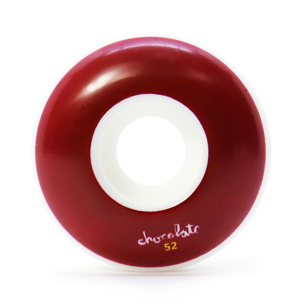 Roda Chocolate Skateboards OG Chunk Staple 52mm 99A - Branco / Bordô