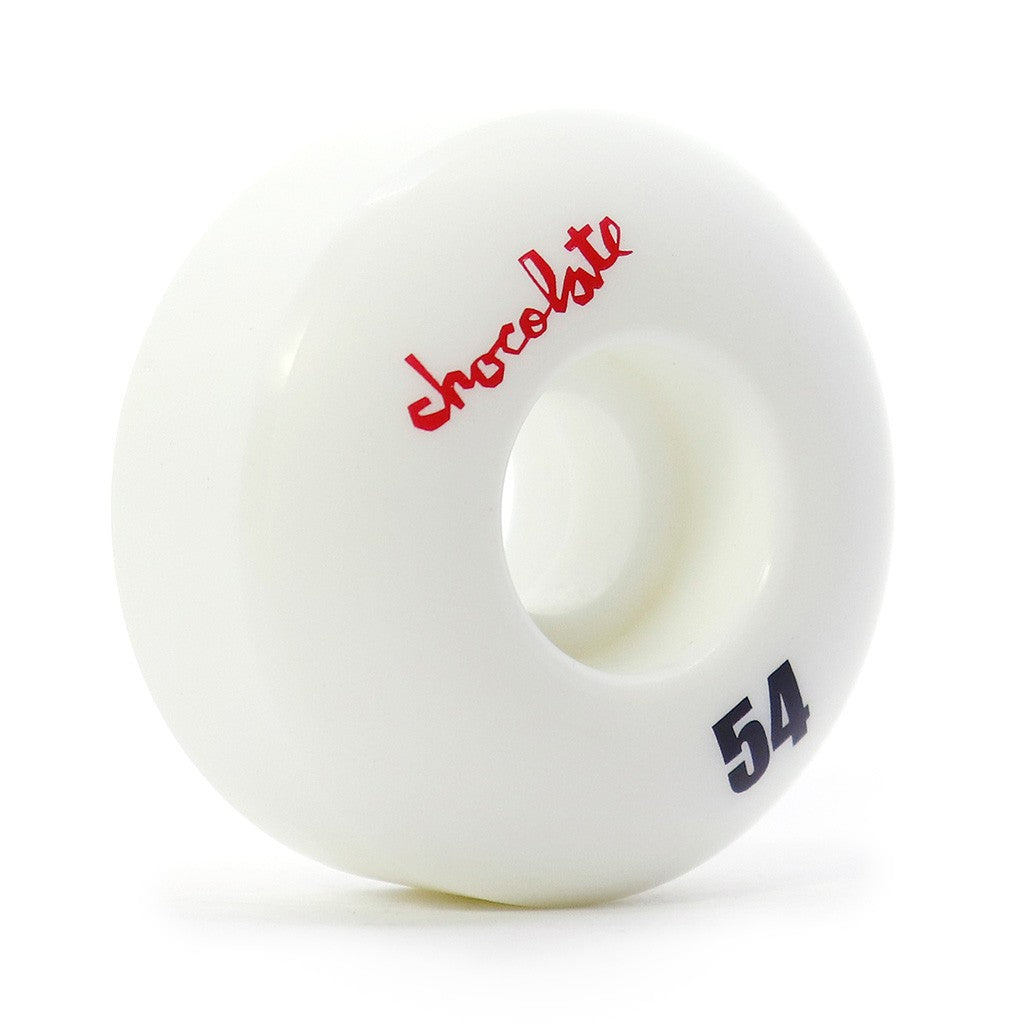 Roda Chocolate Skateboards Original Chunk Staple 54mm 99A - Branco / Vermelho / Preto