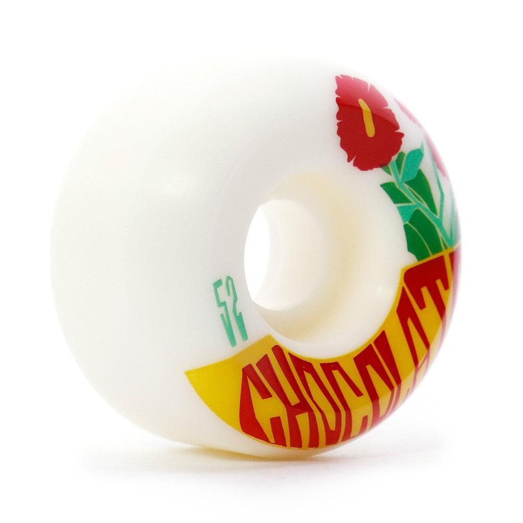 Roda Chocolate Skateboards Plantasia Conical 52mm 99A - Branco / Laranja / Vermelho