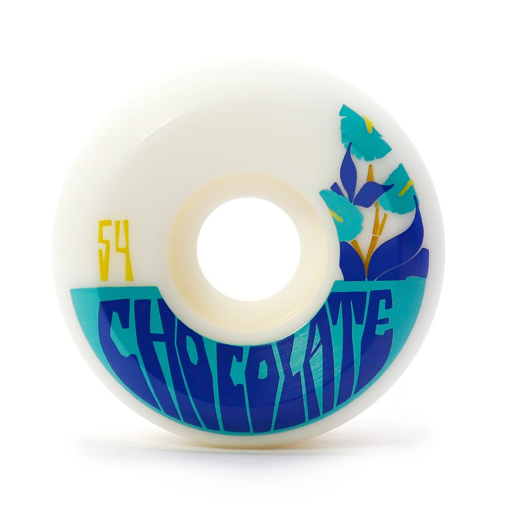 Roda Chocolate Skateboards Plantasia Conical 54mm 99A - Branco / Verde / Azul