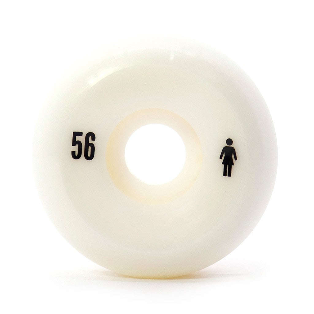 Roda Girl Skateboards Sans Conical 56mm 99A - Branco / Vermelho