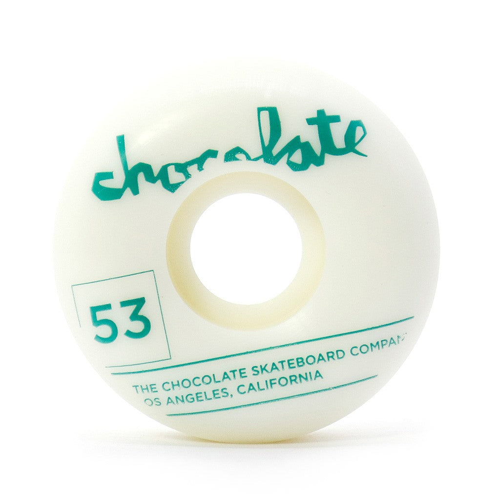 Roda Chocolate Skateboards Team Stout 53mm 99A - Branco / Verde