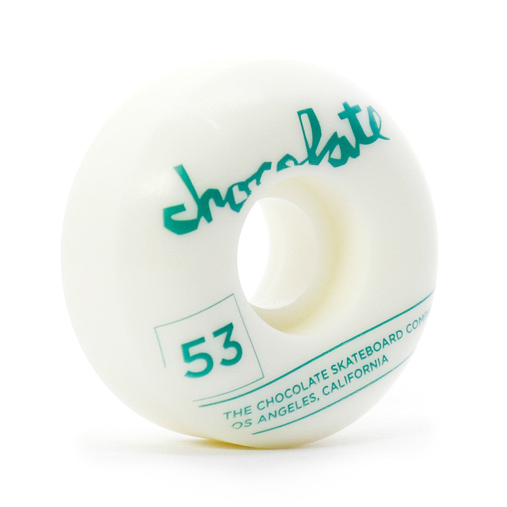 Roda Chocolate Skateboards Team Stout 53mm 99A - Branco / Verde