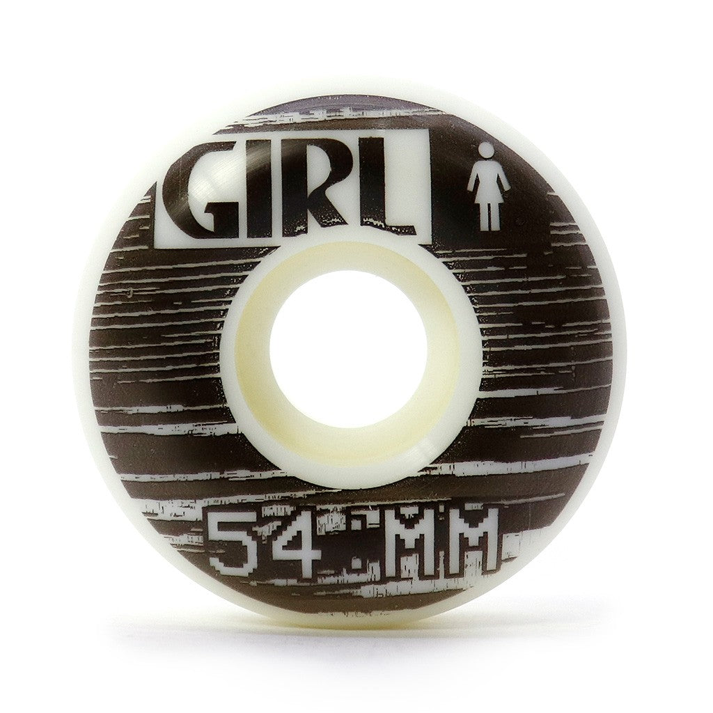 Roda Girl Skateboards Static Staple 54mm 99A - Branca / Preto