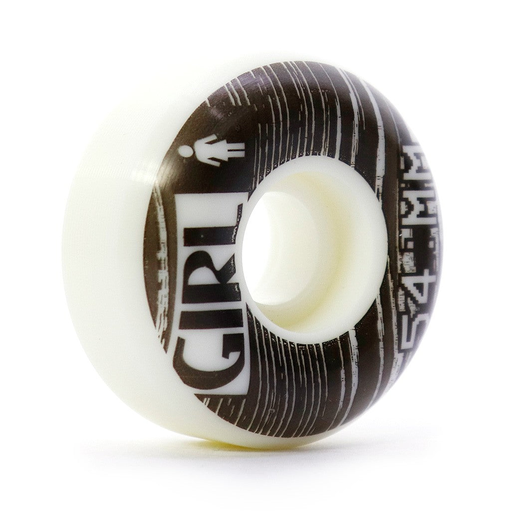 Roda Girl Skateboards Static Staple 54mm 99A - Branca / Preto