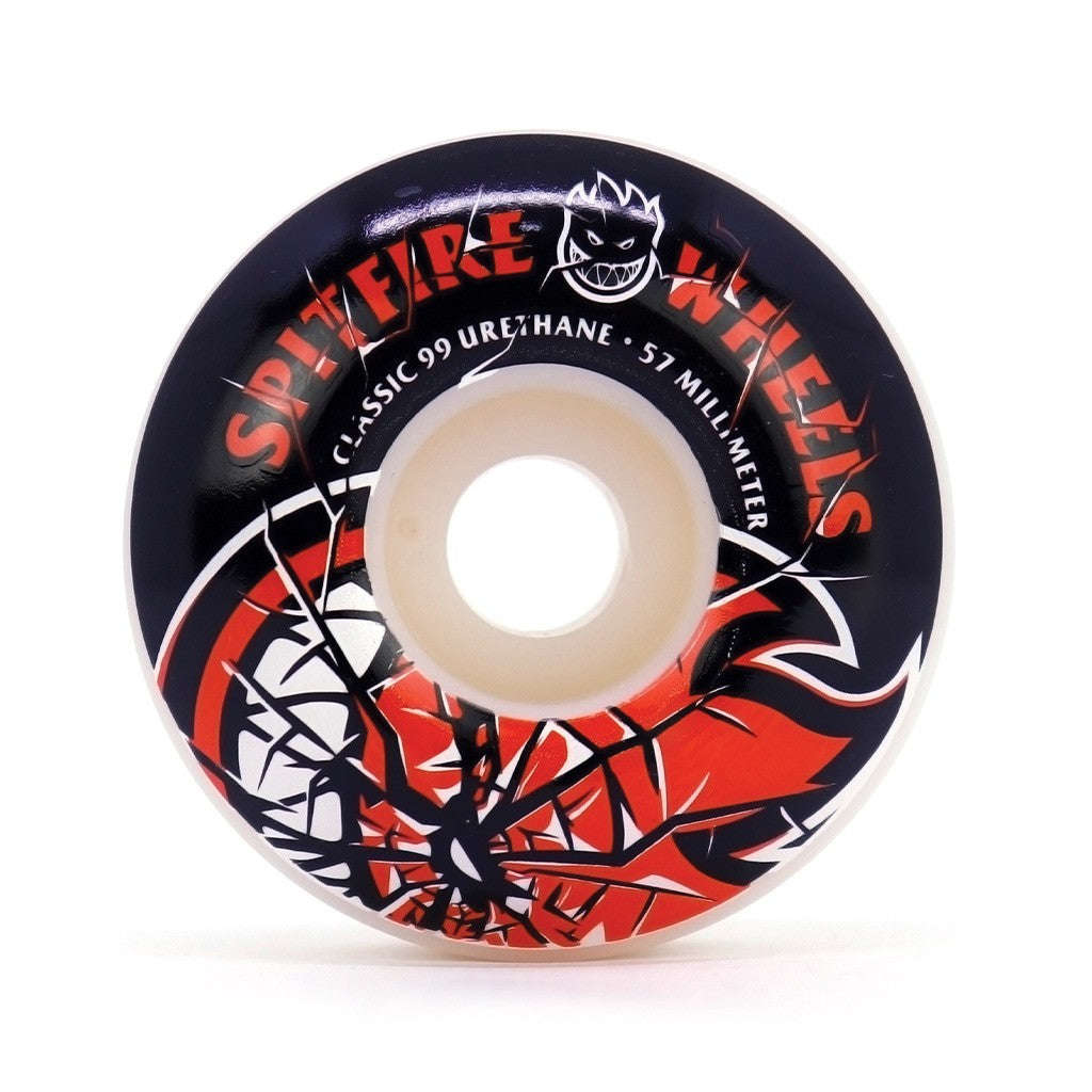 Roda Spitfire Wheels Live to Burn 57mm - 99DU - Branco / Preto / Vermelho