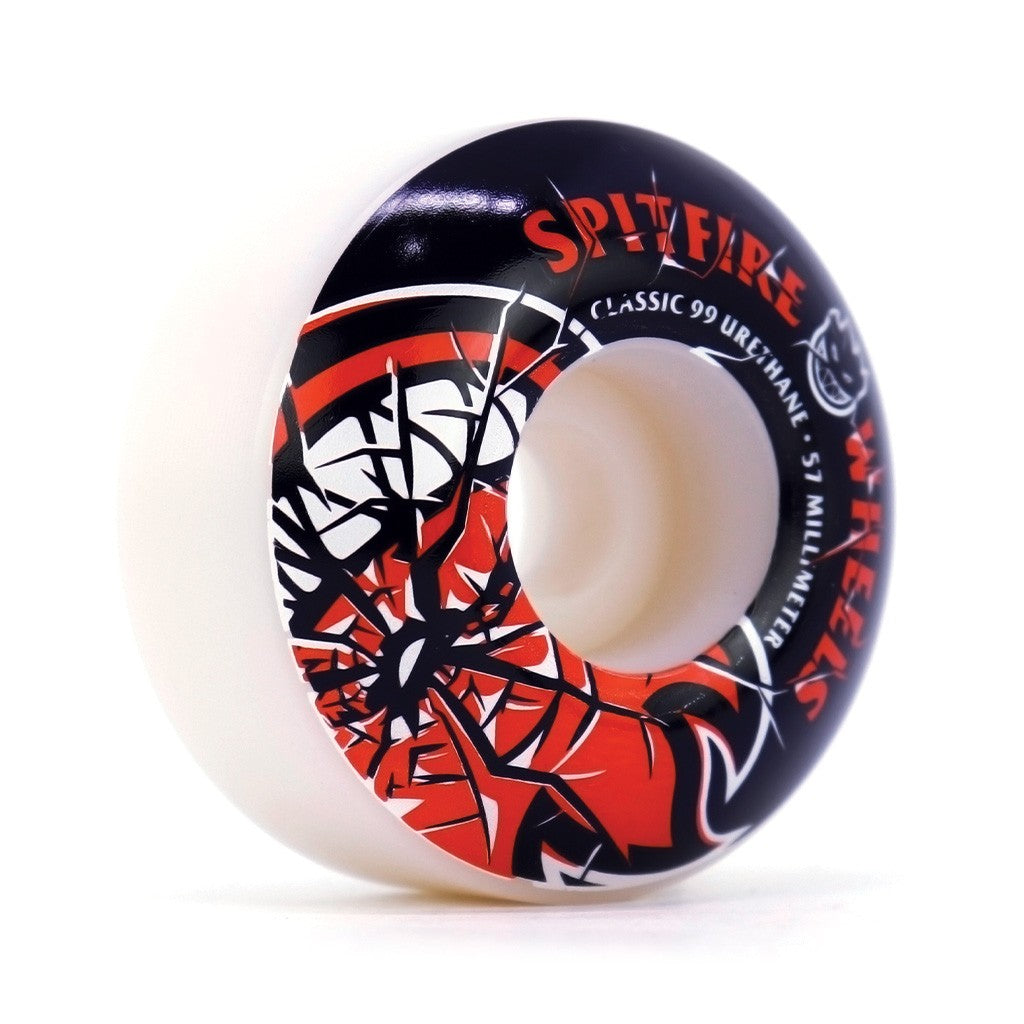 Roda Spitfire Wheels Live to Burn 57mm - 99DU - Branco / Preto / Vermelho
