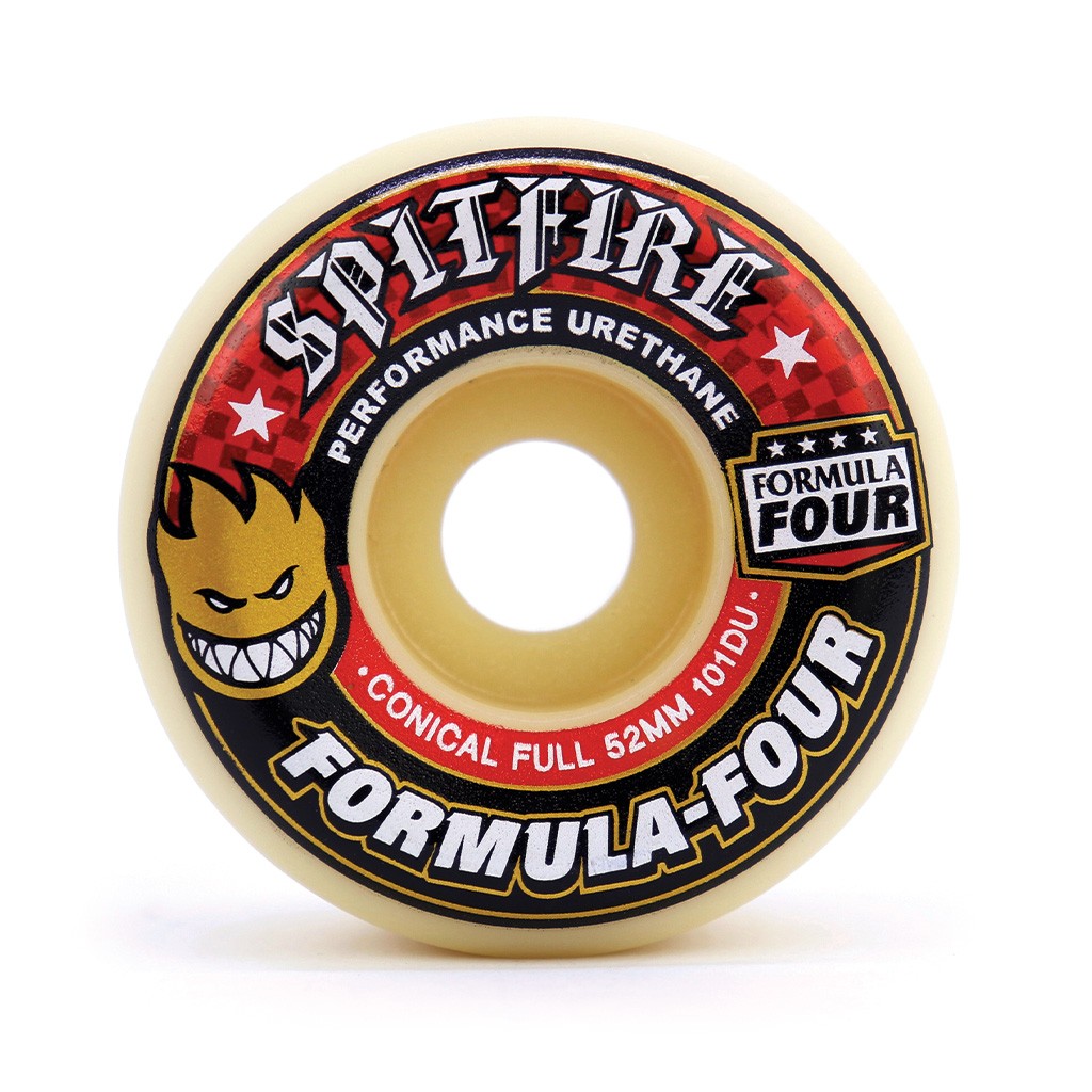 Roda Spitfire Wheels Conical Full Formula Four 52mm - 101DU - Bege Claro / Preto / Vermelho