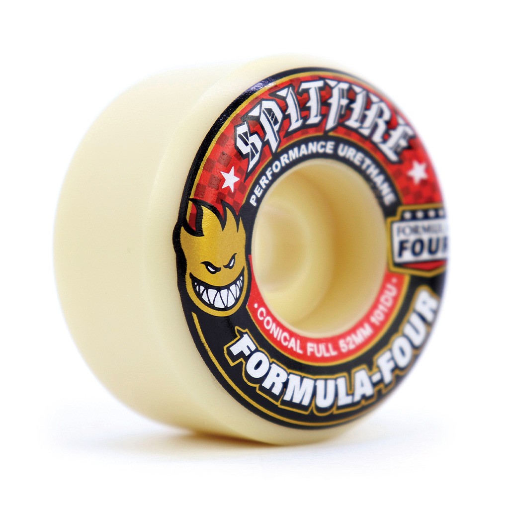 Roda Spitfire Wheels Conical Full Formula Four 52mm - 101DU - Bege Claro / Preto / Vermelho