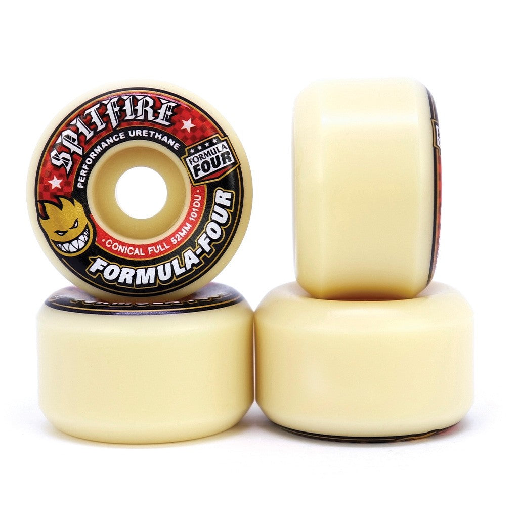 Roda Spitfire Wheels Conical Full Formula Four 52mm - 101DU - Bege Claro / Preto / Vermelho