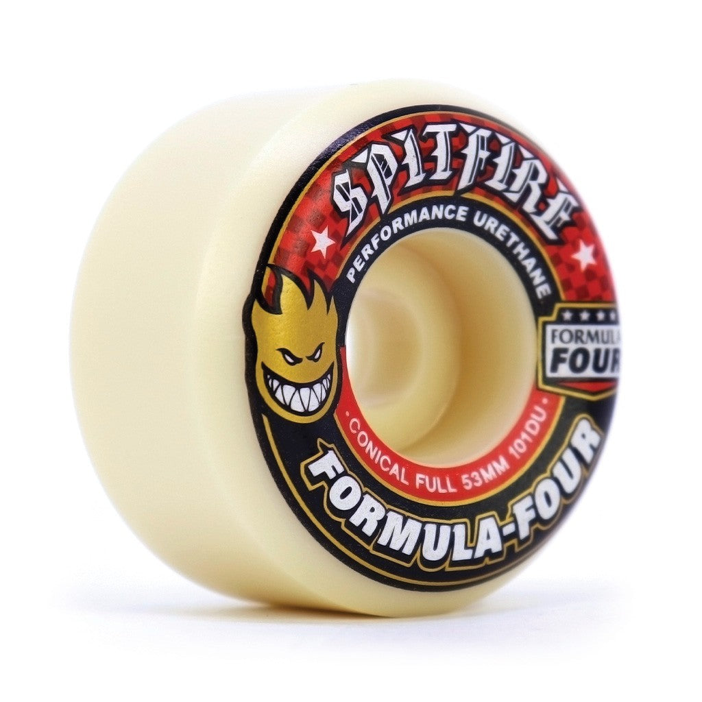 Roda Spitfire Wheels Conical Full Formula Four 53mm - 101DU - Bege Claro / Preto / Vermelho