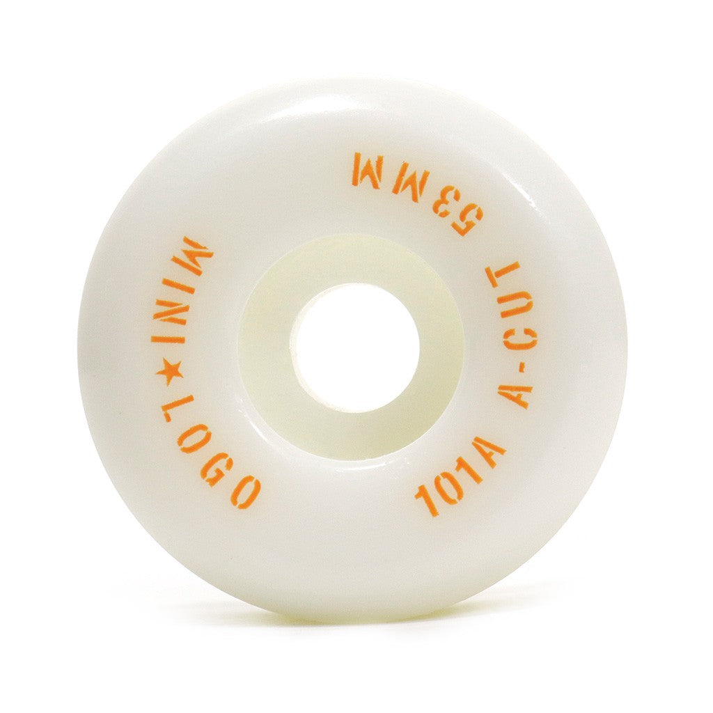 Roda Mini-Logo A-cut 53mm - 101A - Branco / Laranja