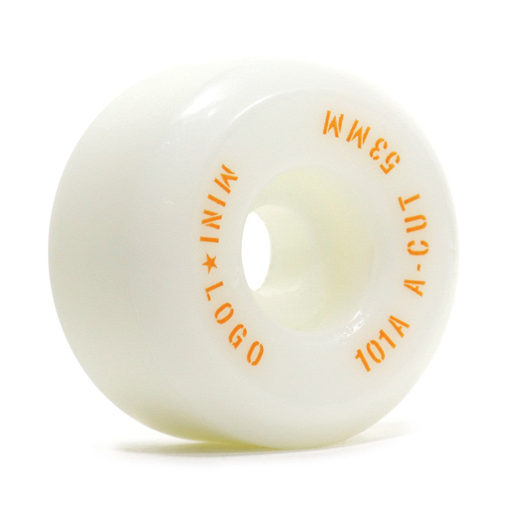 Roda Mini-Logo A-cut 53mm - 101A - Branco / Laranja