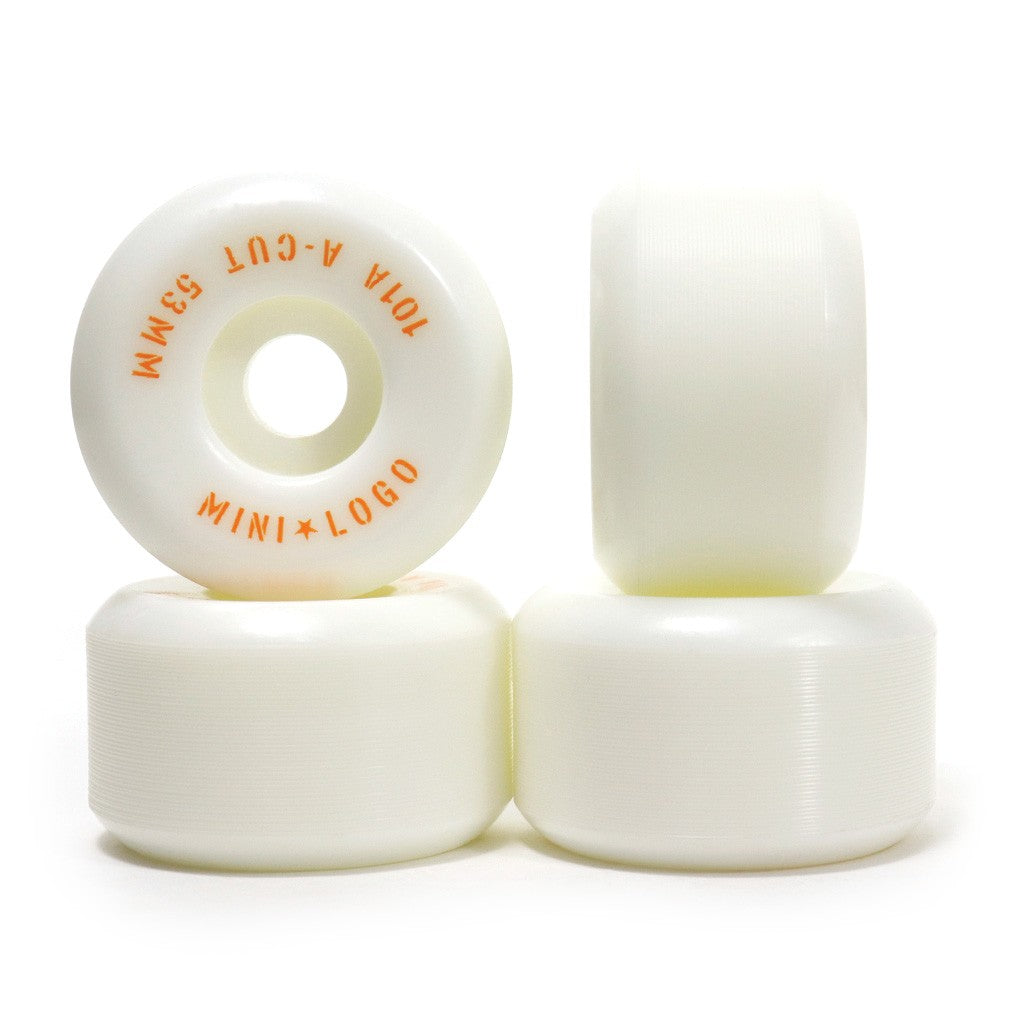 Roda Mini-Logo A-cut 53mm - 101A - Branco / Laranja