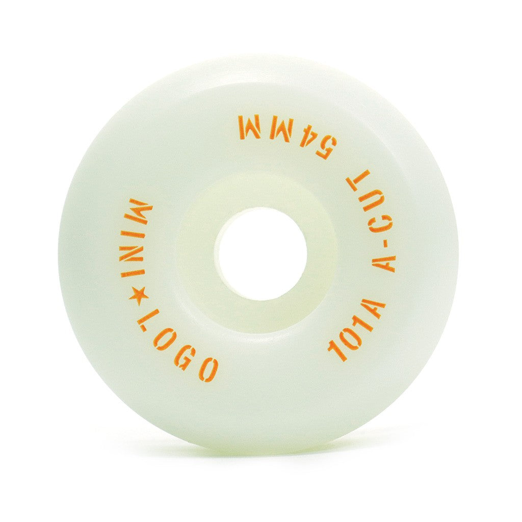 Roda Mini-Logo A-cut 54mm - 101A - Branco / Laranja