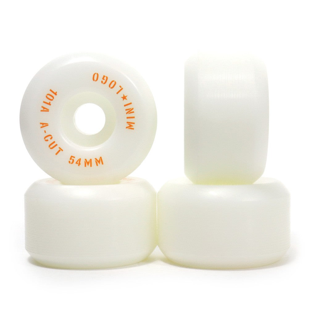 Roda Mini-Logo A-cut 54mm - 101A - Branco / Laranja