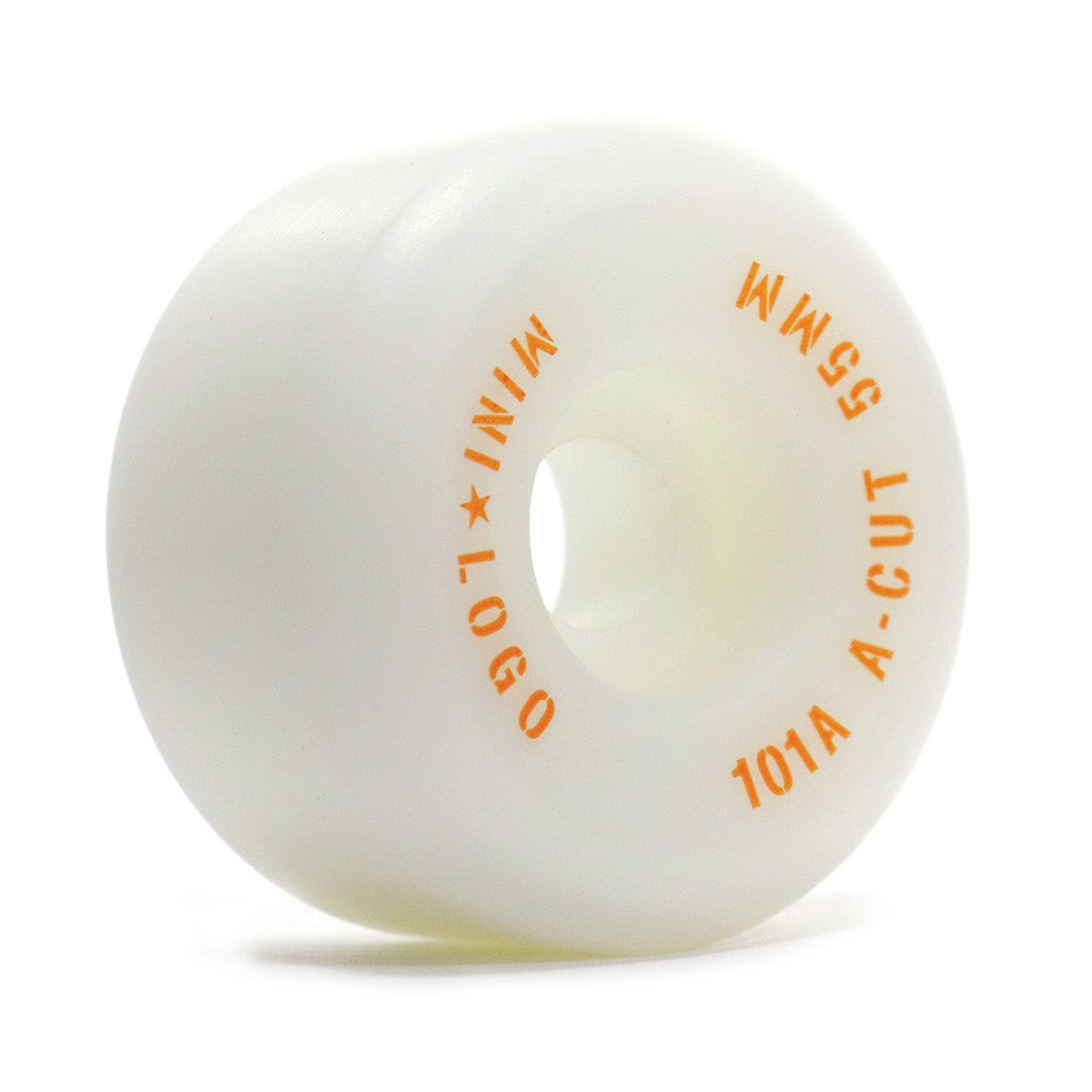 Roda Mini-Logo A-cut 55mm - 101A - Branco / Laranja