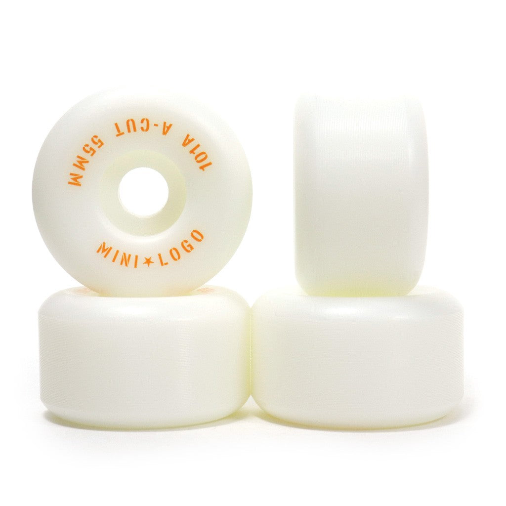 Roda Mini-Logo A-cut 55mm - 101A - Branco / Laranja