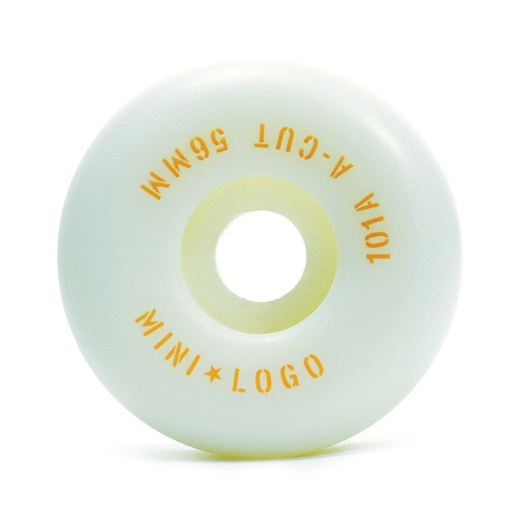 Roda Mini-Logo A-cut 56mm - 101A - Branco / Laranja