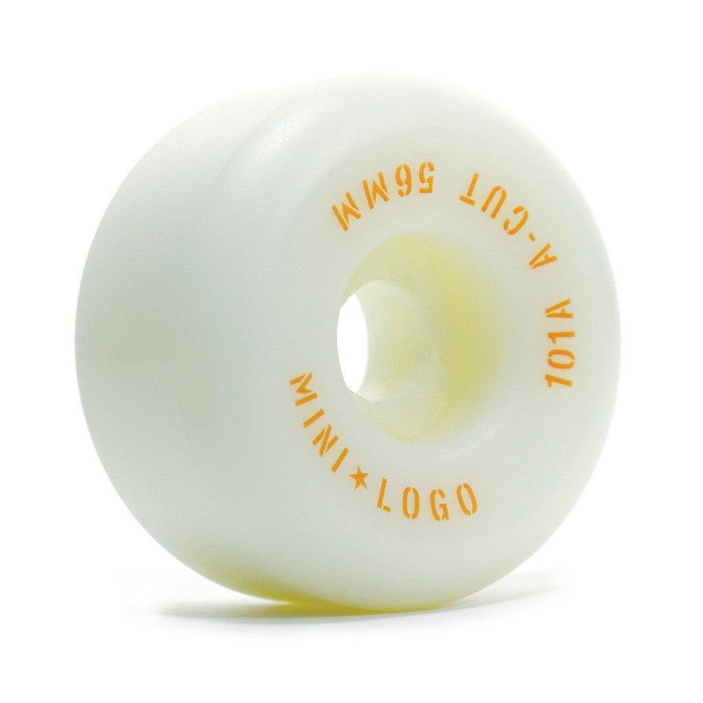 Roda Mini-Logo A-cut 56mm - 101A - Branco / Laranja