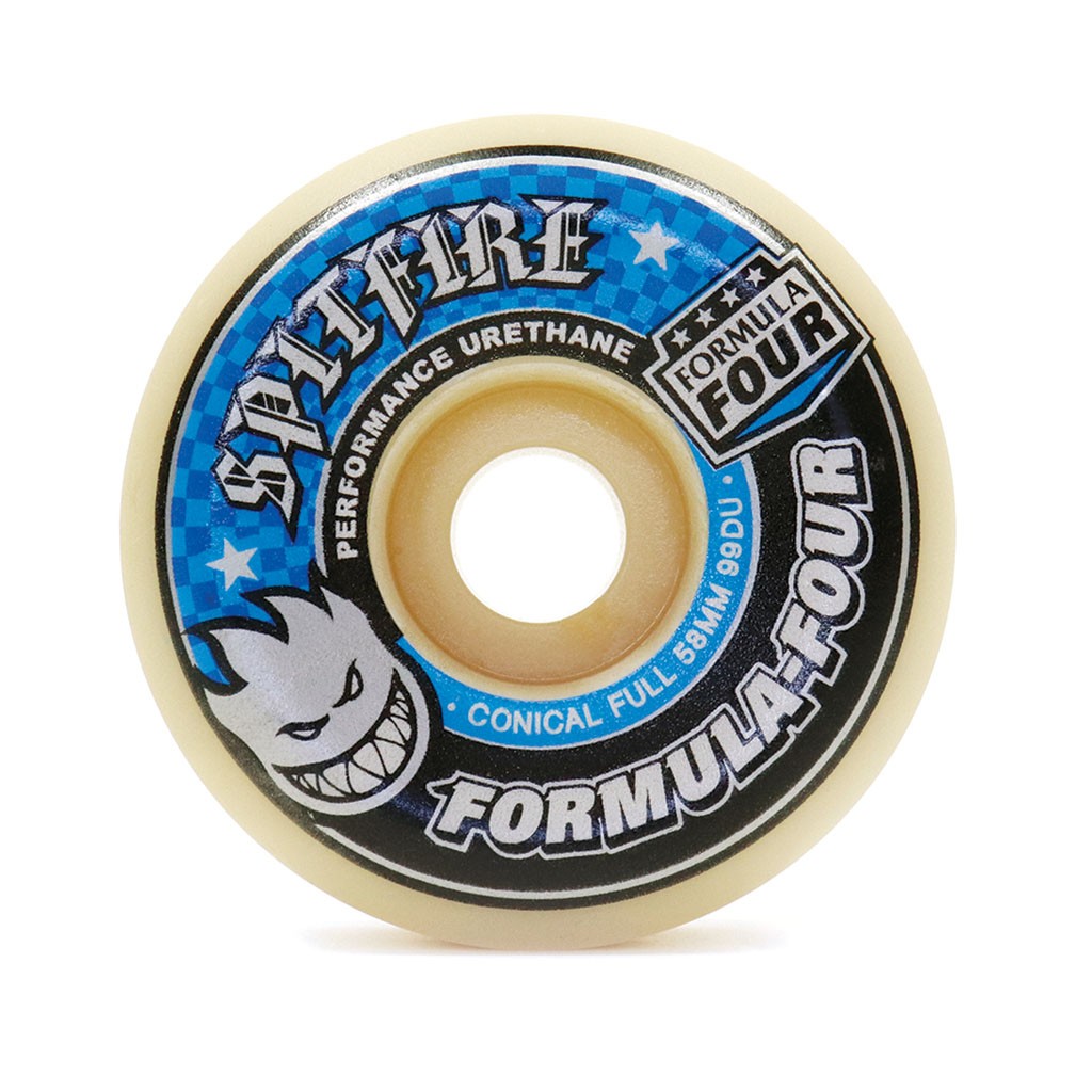 Roda Spitfire Wheels Conical Full Formula Four 58mm - 99DU - Bege / Preto / Azul
