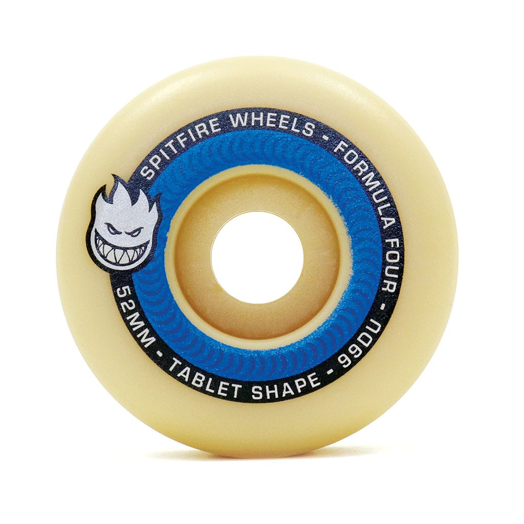 Roda Spitfire Wheels Tablets Formula Four 52mm - 99DU - Bege / Preto / Azul